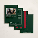 "Winter Scallop" - Holiday Cards in Holly by Baumbirdy - Back of Card Options