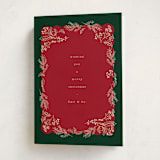 "Winter Scallop" - Holiday Cards in Holly by Baumbirdy - Folded Card