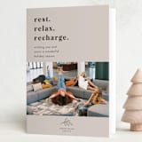 "Rest. Relax. Recharge." - Holiday Cards in Buttercream by Kristen Knechtel - Folded Card