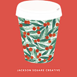 "Cup of Cheer" - Holiday Cards in Holly Berry by Itsy Belle Studio - Close-Up