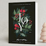 "Joy Florals" - Holiday Cards in Eclipse by Makewells - Folded Card