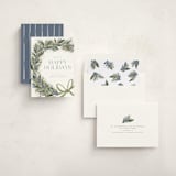 "Festive Side Ribbon Wreath" - Holiday Cards in Juniper by Jackie Crawford - Assembled