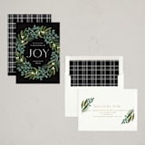"Winter Foliage Wreath" - Holiday Cards in Coal by Brandy Folse - Assembled