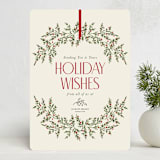 "Timeless Wreath" - Holiday Cards in Crimson by Beth Schneider - Front