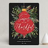 "Bold Ornament" - Holiday Cards in Poinsettia by Oma N. Ramkhelawan - Front