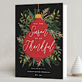 "Bold Ornament" - Holiday Cards in Poinsettia by Oma N. Ramkhelawan - Folded Card