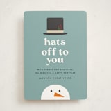 "Hats Off To You" - Holiday Cards in Blue Jay by Louise Kay - Front