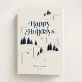 "Happy Hills" - Holiday Cards in Navy by Robert and Stella - Folded Card