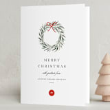 "Little Wreath" - Holiday Cards in Snowfall by Melanie Kosuge - Folded Card