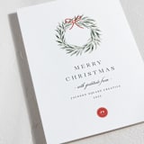 "Little Wreath" - Holiday Cards in Snowfall by Melanie Kosuge - Detail