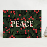 "Berry Peace" - Holiday Cards in Poinsettia by Iveta Angelova - Front