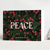 "Berry Peace" - Holiday Cards in Poinsettia by Iveta Angelova - Folded Card