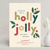 "Holly Jolly Holidays" - Holiday Cards in Cream by Robert and Stella - Front