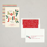 "Holly Jolly Holidays" - Holiday Cards in Cream by Robert and Stella - Assembled