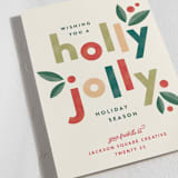 "Holly Jolly Holidays" - Holiday Cards in Cream by Robert and Stella - Close-Up