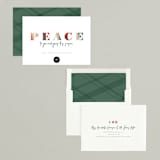 "Plaid Flannel Peace" - Holiday Cards in Holly Red by Keen Peachy - Assembled