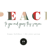 "Plaid Flannel Peace" - Holiday Cards in Holly Red by Keen Peachy - Close-Up