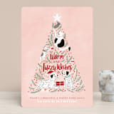 "Warm and fuzzy wishes" - Holiday Cards in Blush by Cindy Reynolds - Front