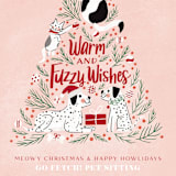 "Warm and fuzzy wishes" - Holiday Cards in Blush by Cindy Reynolds - Close-Up