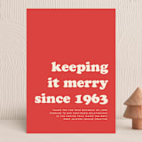 "Keeping it Merry" - Holiday Cards in Tomato by Amy Payne - Front