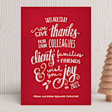 "Lettered Thanks" - Holiday Cards in Santa Suit by Dawn Jasper - Front