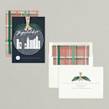 "City ornament" - Holiday Cards in Navy by Creo Study - Assembled