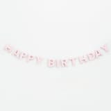 "Happy Birthday Banner (Blush, 6 feet)" - Garlands in pink by Nivas Collection