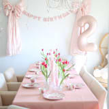 "Happy Birthday Banner (Blush, 6 feet)" - Garlands in pink by Nivas Collection