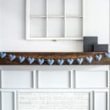 "Heart Garland (Serenity Blue, 6 feet)" - Garlands in blue by Nivas Collection