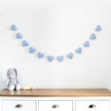 "Heart Garland (Serenity Blue, 6 feet)" - Garlands in blue by Nivas Collection