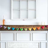 "Heart Garland (Rainbow, 6 feet)" - Garlands in multicolor by Nivas Collection