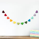 "Heart Garland (Rainbow, 6 feet)" - Garlands in multicolor by Nivas Collection
