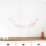 "I Love You Banner (Pink, 6 feet)" - Garlands in pink by Nivas Collection