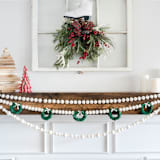 "Wreath Felt Garland, White and Green, (6 feet)" - Garlands in white by Nivas Collection