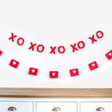 "XOXO Banner (Red, 6 feet)" - Garlands in red by Nivas Collection