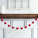 "Heart Garland (Red, 6 feet)" - Garlands in red by Nivas Collection