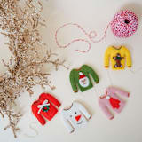 "Colorful Holiday Felt Sweaters Garland" - Garlands in green by Aahlada Chennupati