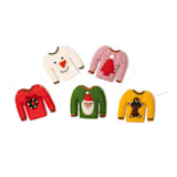 "Colorful Holiday Felt Sweaters Garland" - Garlands in green by Aahlada Chennupati