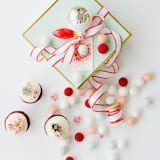 "Crushed Peppermint Felt Ball Garland" - Garlands in multicolor by aubry bennion