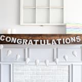 "Congratulations Banner (Off-White, 6 feet)" - Garlands in white by Nivas Collection