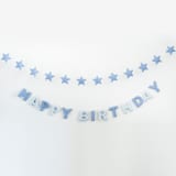 "Star Garland (Serenity Blue, 6 feet)" - Garlands in blue by Nivas Collection