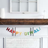 "Happy Diwali Banner (Rainbow, 6 feet)" - Garlands in multicolor by Nivas Collection