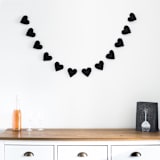 "Heart Garland (Black, 6 feet)" - Garlands in black by Nivas Collection
