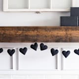 "Heart Garland (Black, 6 feet)" - Garlands in black by Nivas Collection