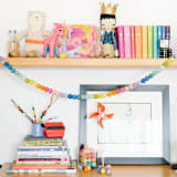 "Rainbow Bright Felt Ball Garland" - Garlands in multicolor by aubry bennion
