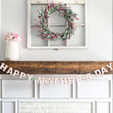 "Happy Mother's Day Banner (6 feet)" - Garlands in pink by Nivas Collection
