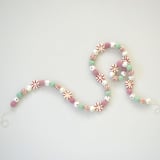 "Felt Christmas Garland, Peppermint & Candy Swirl Felt Balls" - Garlands in pink by TwentyEight12