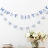 "Happy Birthday Banner (Blue, 6 feet)" - Garlands in blue by Nivas Collection