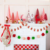 "Jolly Gingerbread Wool Felt Garland - Set of 1" - Garlands in brown by Jollity and Co