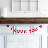 "I Love You Banner (Red, 6 feet)" - Garlands in red by Nivas Collection